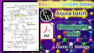 biomolecules notesbiology chapter 9 notes class 11PW biology notesArjuna batch notes biology [upl. by Elmaleh]