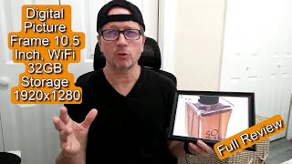 Frameo 105 Inch WiFi Best Digital Picture Frame  Unboxing Tutorial amp Full Review [upl. by Nanette174]