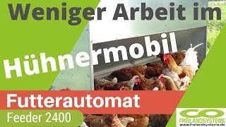 Hühner füttern  SCHNELL amp EINFACH mit Futterautomaten für Freilandhaltung Hühnermobil Mobilstall [upl. by Gurango524]