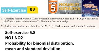 Probability distribution selfexercise 58 Q1 Q2 Latihan kendiri 58 form 5 add maths kssm textbook [upl. by Aihsiek]