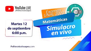 🧮✍️ Simulacro en vivo Examen U Nacional  Matemáticas 🧮✍️ [upl. by Ulani970]