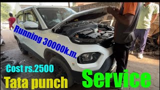 Tata punch service running 30000km Engine oil and oil filter replacement [upl. by Rotciv]