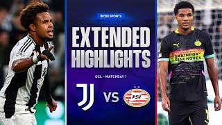 Juventus vs PSV Extended Highlights  UCL League Phase MD 1  CBS Sports Golazo [upl. by Rabaj]