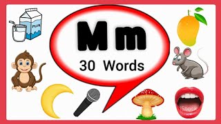 Letter M words for kids M letter wordsWords start with letter MM wordsM for words [upl. by Lamok]