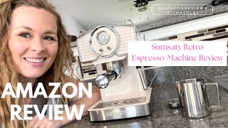 Sumsaty Retro Espresso Coffee Machine 20 Bar Review [upl. by Esil917]