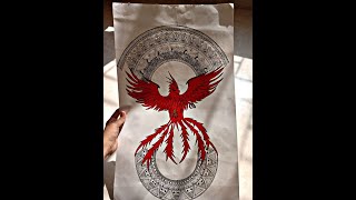 phoenix bird mandalaartmandalabird art design viralvideo artwork creative redPHOENIX BIRD [upl. by Elleda]