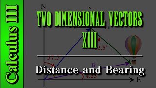 Calculus III Two Dimensional Vectors Level 13 of 13  Distance and Bearing [upl. by Pandolfi490]