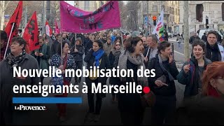 Nouvelle journée de mobilisation des enseignants à Marseille [upl. by Meikah]