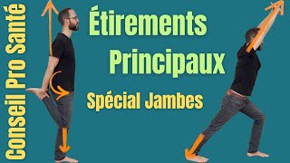 ÉTIRER les muscles des jambes 9 ÉTIREMENTS principaux afin de détendre les tensions musculaires [upl. by Eintihw]