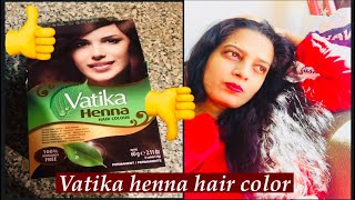 Vatika henna hair color  natural hair color at homesara mood khrab hogya  hair dye at home [upl. by Tyne]