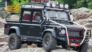 Boom Racing BRX02 LandRover Defender D110 Pickup Rock Crawling ASMR [upl. by Petie]