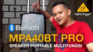 Wireless Speaker Bluetooth Portable Multifungsi Behringer MPA40BT PRO  Review amp Test Sound System [upl. by Nnylasor]