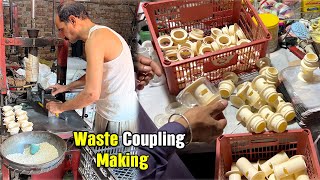 The amazing process of making waste coupling from plastic granules [upl. by Sasnak]