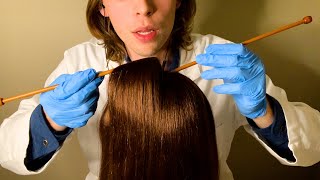 ASMR Classic Lice Check Scalp Exam ear to ear doctor roleplay hair brushing [upl. by Nyleve]