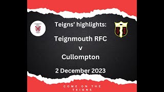 Teigns 2nd half highlights Teignmouth RFC v Cullompton  2 December 2023 [upl. by Yboc505]