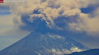 Feb 21 2024 Significant Eruption at Popocatépetl Volcano Mexico [upl. by Stuppy294]