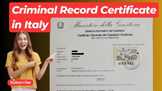 How to Apply Criminal Record Certificate in Italy  Italian Criminal Record Certification [upl. by Enia182]