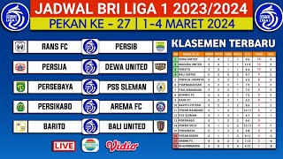 Jadwal Liga 1 2024 Pekan Ke 27  Rans fc vs Persib  Persija vs Dewa United  Liga 1 Indonesia 2024 [upl. by Toney]