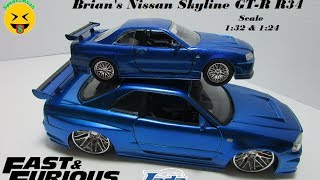 Brians Nissan Skyline GTR R34 Fast amp Furious Diecast Jada 132 amp 124 [upl. by Hyman]