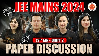 JEE Mains 2024 Paper Discussion 👉 Jan 27th Shift 2  Physics Chemistry Maths in English [upl. by Hattie]