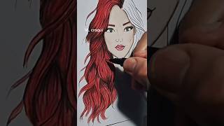 Testando cabelo ruivo ✏️❤️ art desenhodemoda drawing ilustracaodemoda sketch estilodesenho [upl. by Anirdna]