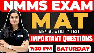 NMMS MAT Exam Mental Ability Series Completion Part 1  Exam Winner [upl. by Jodee]