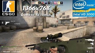 CSGO Dust II Map Intel HD 3000  i5 2450M  4GB RAM  1366x768 Resolution [upl. by Orianna]