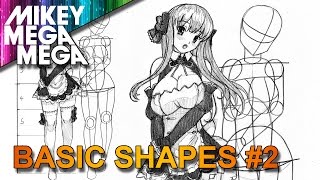 How To Draw Sexy Anime Girls From Basic Shapes  REAL TIME TUTORIAL 2  MIKEY MEGA MEGA [upl. by Pavia]