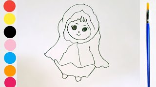 Little Cute Doll Easy Drawing and Painting for kids childart [upl. by Virgilio22]