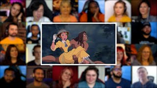 Tarzan saves Jane from baboons  Tarzan  1999  Reaction Mashup  tarzan [upl. by Dnalra]