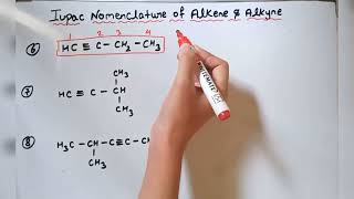 Iupac nomenclature Alkene Alkyne class 10 11 12 organic chemistry [upl. by Lau]