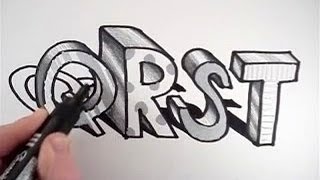 How to Draw 3D Letters Q R S T [upl. by Nnav70]