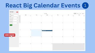 React Big Calendar Crud App  Add Update Delete Event Part 1 [upl. by Adnamma]