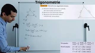 Mathe 10 Klasse Trigonometrie in Beliebigen Dreiecken Textaufgabe 1 [upl. by Ademordna660]