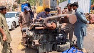 The Hitachi Excavator Engine from Dubai was brought to Pakistan and completely overhauled here [upl. by Ayam]