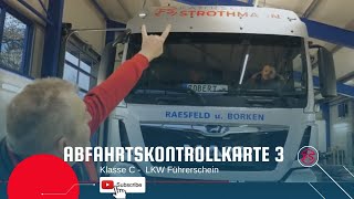 Abfahrtskontrolle Karte 3 Klasse C  LKW Führerschein  Fahrschule Strothmann [upl. by Akeylah120]