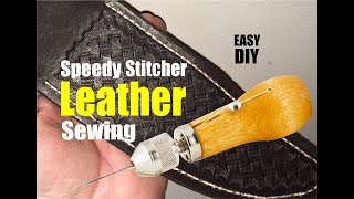 How to sew Leather with the Speedy Stitcher sewing Awl [upl. by Tigdirb]