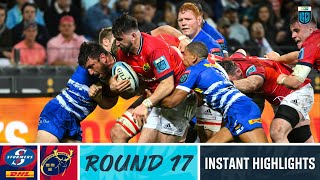 DHL Stormers v Munster  Instant Highlights  Round 17  URC 202223 [upl. by Lerat]