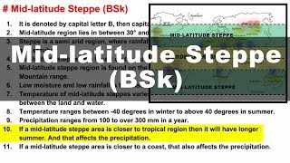 Koppen Scheme  Mid latitude Steppe BSk  UPSC IAS Geography [upl. by Onil415]