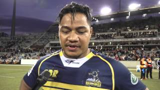 POST MATCH Ita Vaea chats to ‪‎BrumbiesTV‬  Brumbies vs Crusaders [upl. by Ttam380]