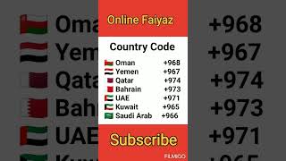 Dialing Codes and Country Code list Qatar Bahrain Saudi Arab and Kuwait shorts short [upl. by Dunson]