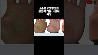 손금 생명선의 반경이 작은 사람에 특징 [upl. by Friend281]