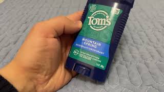 Toms of Maine Antiperspirant Deodorant for Men Mountain Spring Review [upl. by Patman]