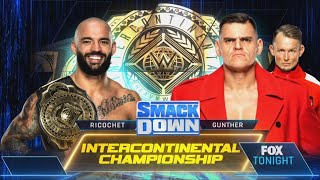 Ricochet vs Gunther Intercontinental Championship  Full Match [upl. by Oad]