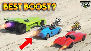 GTA 5 ONLINE  WHICH HAS STRONGEST BOOST OPPRESSOR MK II VIGILANTE SCRAMJET ETC [upl. by Hasile]