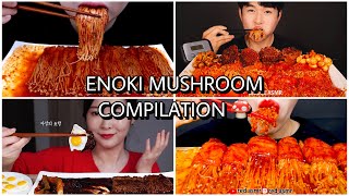 ENOKI MUSHROOM EATING ASMR COMPILATION  YummyTube [upl. by Ibson]