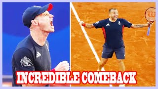 Andy Murray and Dan Evans save FIVE match points in incredible comeback at Paris Olympics [upl. by Ashely]