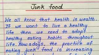 Junk food essay in english  Essay on junk food for students [upl. by Neelrad844]