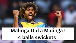 Malinga did a Malinga 4 wickets jn 4 balls [upl. by Vardon602]