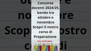 Corso di preparazione per il nuovo concorso Docenti 20242025concorsodocenti [upl. by Natanoj]